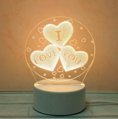 China Modern Colors Changing 3D Lamp LED Night Light 3D Desk Lamp Table Night Light for sale