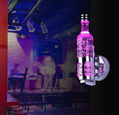 China Hot Creative Wine Bottle Decoration LED Wall Lamp Bedroom Lamp Leisure Bar KTV Modern Colorful Crystal Club Cabinet Creative Wall Lamp for sale