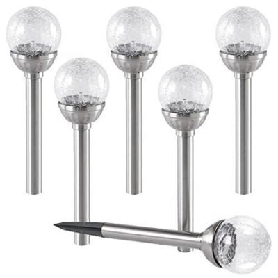 China Modern Outdoor Color Charging Solar Lights Dual LED Glass Ball Outdoor Cracked Garden Lights Landscape Pathway Lights Path Patio Yard for sale