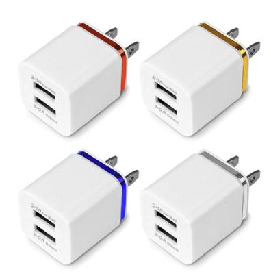 China Mobile Phone Tablet MP3 GPS Dual 2.1A+1A Wall Power Adapter Candy Color USB Mobile Phone Charger 5V for sale