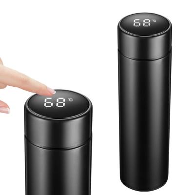 China 500ml PORTABLE Vacuum Cup LED Temperature Display Water Bottle Stainless Steel Double Wall Insulated Smart Travel Coffee Mug for sale