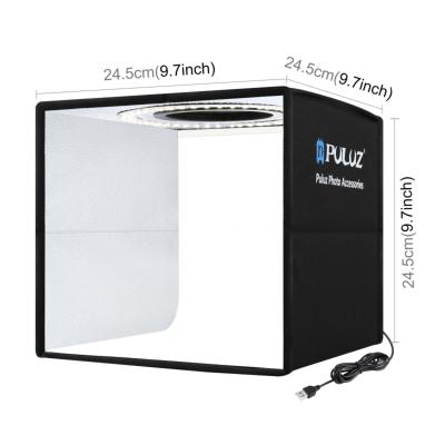 China Puluz PU5025B Photo Times Light Box 25cm 9.7 Inch Studio USB LED Kit Lights Cube 25cm x 25cm x 25cm Photography Shooting Tent for sale