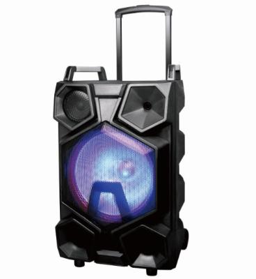 China 15 inch karaoke BT cart wireless speaker with LED ball from speaker factory for sale