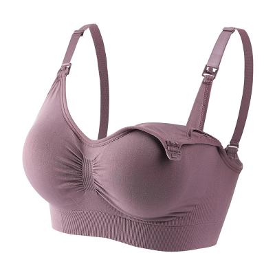 China Comfortable Without Steel Ring Good Quality Nursing Bra Summer Breathable Comfortable Cup Nursing Bra for sale