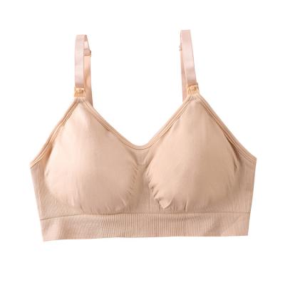 China Comfortable Without Steel Ring New Products Breastfeeding Bras Breathable Hands Free Maternity Nursing Bra for sale