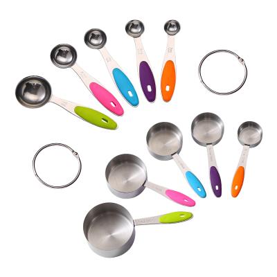 China 10Pcs Kitchen Viable Professional Tools Stainless Steel Making Measuring Cup and Measuring Cup Set for sale