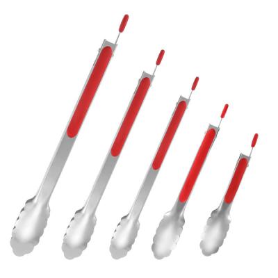 China Viable Hot Sale Double Sided BBQ Food Flipping Clip Tong Silicone Food Tong Spatula Tongs Metal Food for sale