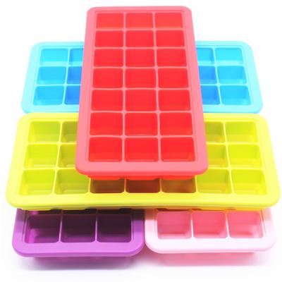 China Square Ice Cube Mold Tray 21 Holes Silicone Ice Cream Mold Viable Tray BPA Free Eco-Friendly for sale