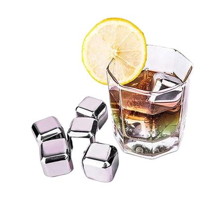 China Sustainable Whole Set 304 Square Stainless Steel Whiskey Vodka Wine Cool Stone Artificial Drink Ice Cube for sale