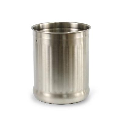 China Sustainable Elegant Simple Human AROUND Open Commercial Trash Can, Brushed Stainless Steel, For Household Garbage Bin for sale