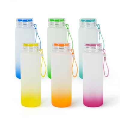 China Smallorders S2003CA 2022 Customized Logo Print Glass Gradient Color S2003CA Glass Bottle S2003CA Reusable Water Bottle for sale