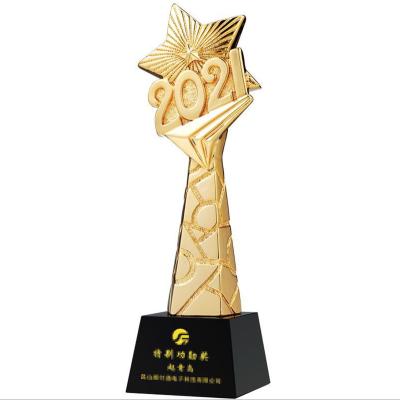 China SmallOrders G020306 Chinese New Creative Solid Wood Medal Crystal Trophy Production Creative Metal Handwork Marble Resin Chinese Personality Trophy for sale