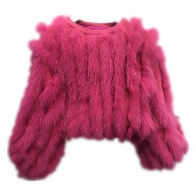 China Anti-wrinkle Newly Arrived Autumn Winter Spring Style Warm Short Women's Fox Fur Wool Knitted Pullover Sweater for sale