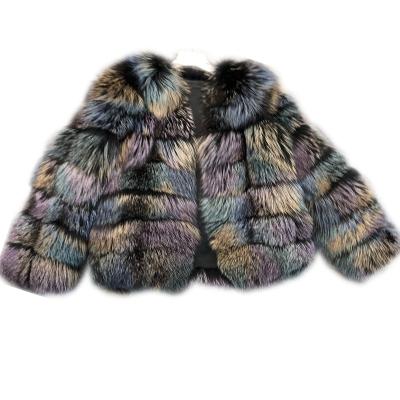 China wholesale hot Customized parride color size length fox fur coat women colorful silver fox fur coat in autumn and winter OEM for sale