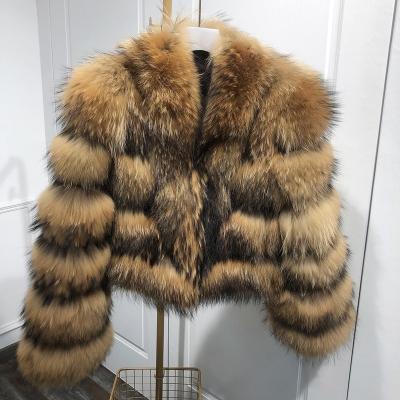 China wholesale plus size fashion luxury fluffy high quality Customized Anti-wrinkle for girls coat ladies clothing natural raccoon fur coat for sale