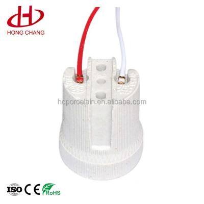 China Hot sale quality screw cap e27 519 ceramic lamp holder e27 lamp holder with wire for sale