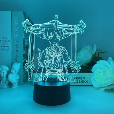 China Popular Modern Night Light Balladeer Scaramouche Impact Genshin USB Game Character Led Acrylic Children's Gift Bedroom Decoration Leak for sale