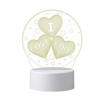 China Modern USB Night Light Popular Led Acrylic Children's Gift Bedroom Decoration Lamp for sale