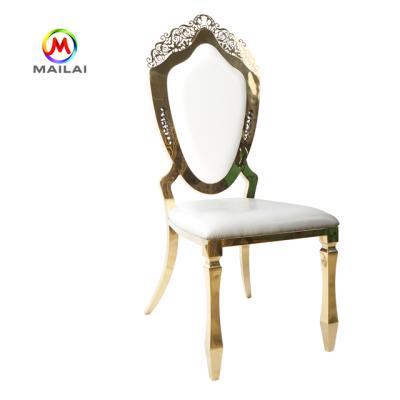 China Dining Chair Luxury Wedding Modern Wedding Chair Gold Event Stainless Steel for sale