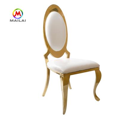 China Royal High Back Leg Modern Wedding Chair Wedding Chair Stainless Steel Dining Chair for sale