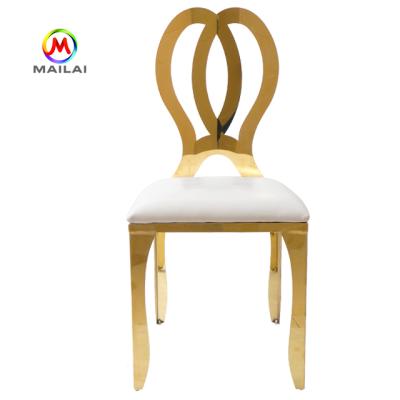 China Modern Stainless Steel Stainless Steel Chair Furniture Modern Metallic Dining Chair Wedding Chair for sale