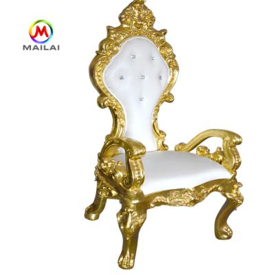 China Contemporary cheap wedding royal gold king throne chair for high back queen chairs for bride and groom sofa chair for sale