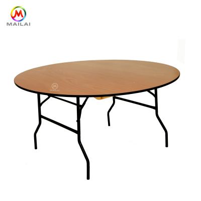 China Easy Assemble Wholesale Cheap Price Plywood Folding Round Tables For Events Restaurant Round Table for sale