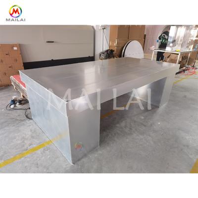 China Wholesale Modern Wedding Mirror Table Rectangle Banquet Bride Groom Table Wedding Rent Acrylic Dining Table for sale