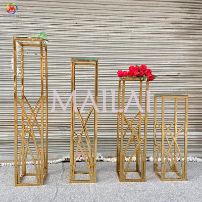 China Modern Gold Cake Table Stainless Steel Decoration Cake Table For Weeding for sale