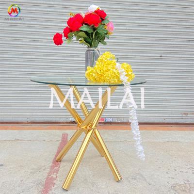 China New Modern Round Wedding Gold Cake Table and Wedding Event Table Decorations from Mailai for sale