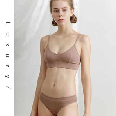 China High Quality Breathable French Style Girl Bra Panties Non Padded Teen Small Boobs Triangle Bra And Brief Sets Plus Size Thong Underwear for sale