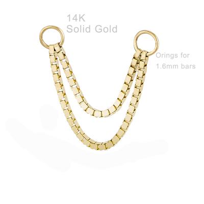 China 14K Solid Gold CLASSIC Eternal Box Metal Body Piercing Chain Jewelry for sale