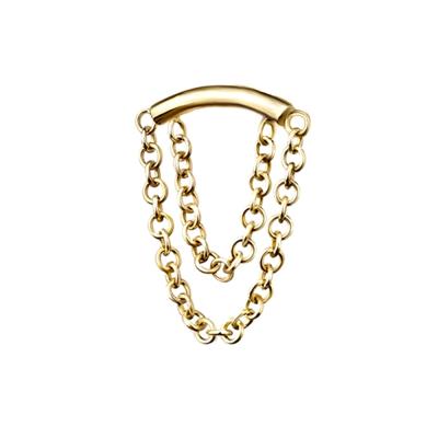 China Threadless Solid Metal 14K Gold Romantic Eternal Embedding Chain Dangle Ends for sale