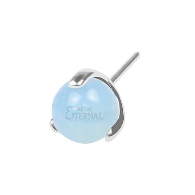 China CLASSIC Eternal Titanium Metal Oplite Stone ASTM F136 Tops Threadless Ends Labret Nipple Body Piercing Jewelry for sale