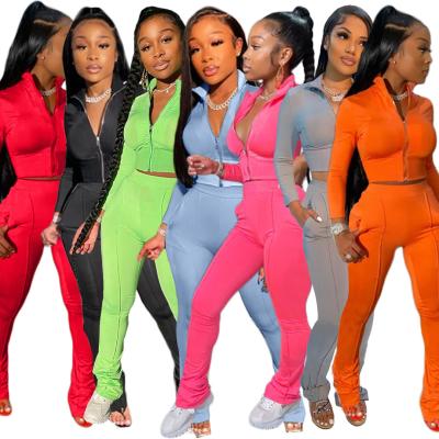 China QUICK DRY High Quality Breathable Top Pant Crop Tracksuits Women Long Sleeve Tracksuit 2 Piece Set Outfit for sale