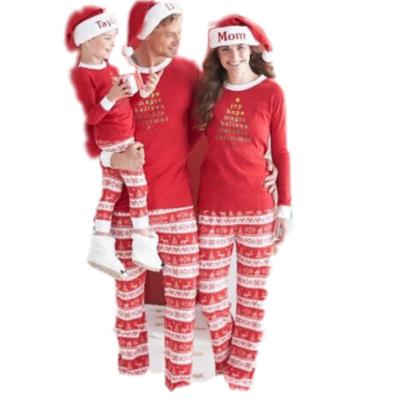 China 2021 New Fashion High Quality Christmas Trend Long Sleeve Parent-child QUICK-DRY Red Pajamas for sale