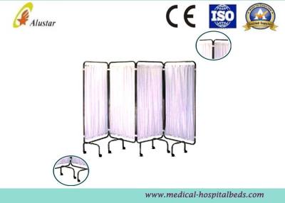 China Sortiert faltendes Krankenhaus-Privatleben des Stahlrahmen-4 medizinischen PVC-Bett-Schirm für Patienten aus (ALS-WS08) zu verkaufen