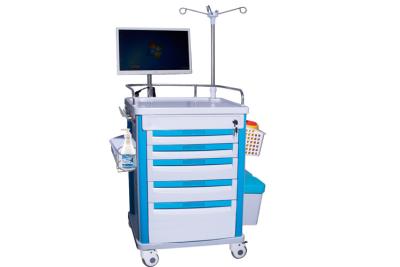 China Hospital Nurse Mobile Computer Laptop Medical Trolley Workstation Wireless Nursing Trolley Cart (ALS-WT08) for sale