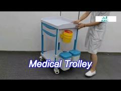 Handle Included Medical Trolley With 3-5 Drawers And Rubber Casters