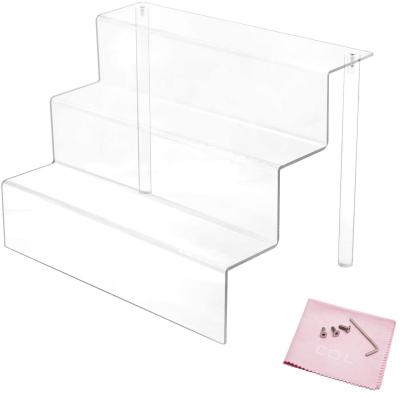 China 3 Stage Deluxe Acrylic Riser Display Stand Shelf For Amiibo Funko Pops Figures Clear Figures Toys Acrylic Riser for sale