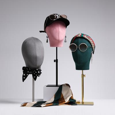 China Other Head Mannequin Head And Stand Hat Display Fashion Canvas Mannequin Display Head Mannequin Stand for sale