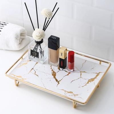 China Home Viable Decoration Bathroom Marble Shower Tray Colorful White Black Food Marble Serving Tray for sale