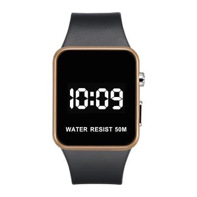 China Low MOQ Water Resistant Men's Sport LED Watches Top Square Silicone Digital Wrist Watch Mirror Face Brand Electronic Clock reloj for sale