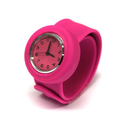 China Non-Specific Colorful Customize Logo Kids Watch Wholesale Promotional Gift Silicone Slap Watch Case for sale