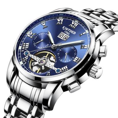 China OEM Factory Water Resistant Men Watch Tourbillon Automatic Men's Band Stainless Steel Alloy Case Movement Wrist Watch for sale