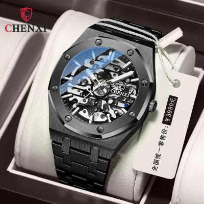 China Water Resistant RTS Fashion Men Watch Alloy Skeleton Case Movement Solid Stainless Steel Men's Wristwatch for sale