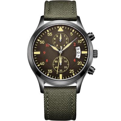 China Non-Specific Chronograph Army Watches Mens Wrist Green Canvas Luxury Mens Watch Quartz Military Watches for sale