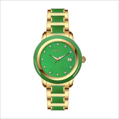 China Luxury OEM Jade Wrist Watch Men For Day/Date Business Gift Watches for sale