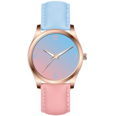 China 2019 Automatic Date Color Changing Dial Strap Ion Plating Gold Alloy Wrist Watch for sale