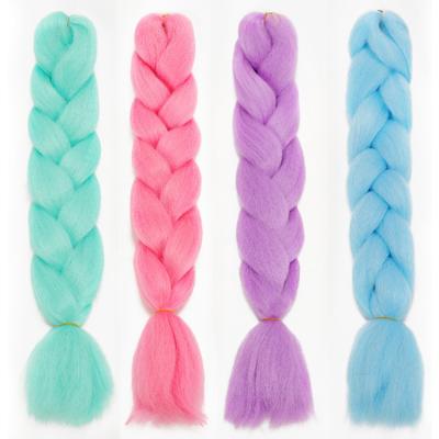 China High Temperature Heat Resistant Fiber Synthetic Braiding Hair Extensions 18 Inches Light Purple Light Pink Braids Synthetic Braiding Hair for sale